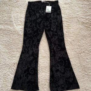 NWT GANNI FLARED VELVET BURNOUT PANT